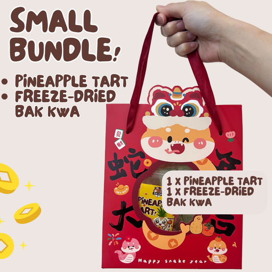 CNY 2025 SMALL BUNDLE: Mini Pineapple Tarts + Freeze-dried Pineapple & Pumpkin Bak Kwa for Dogs & Cats