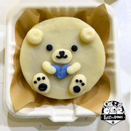 Cute White Bear Mini Birthday Cake for Cats