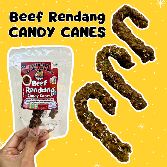 Christmas 2024: Beef Rendang Candy Canes (for dogs and cats)