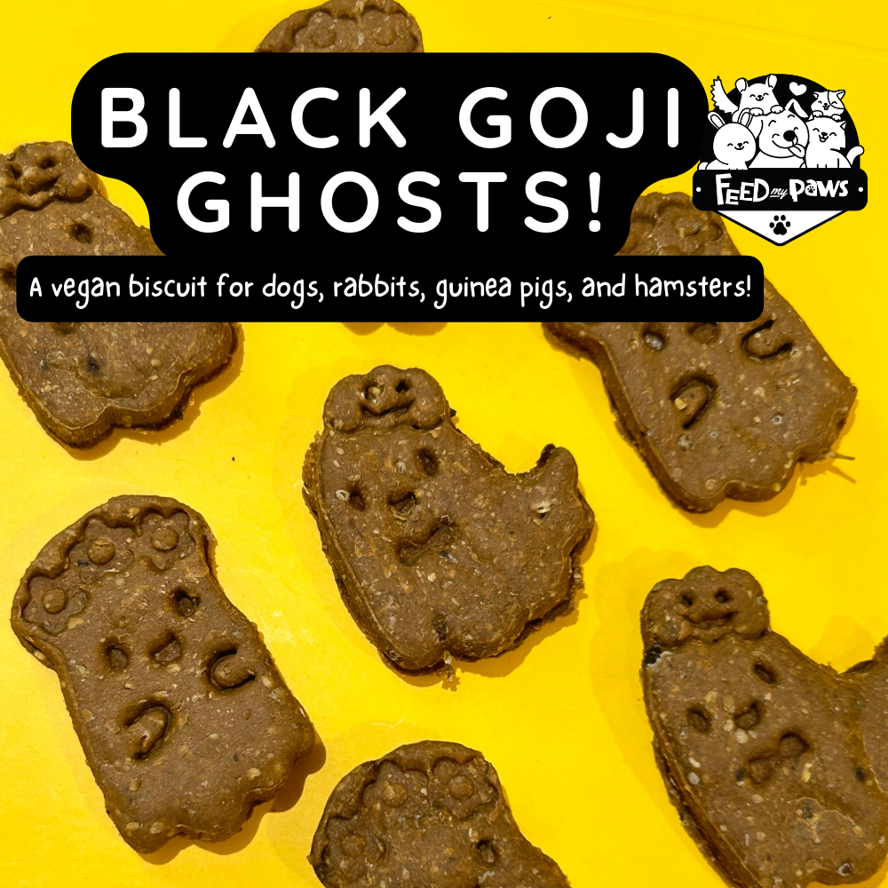 Halloween 2024: Black Goji Ghosts Biscuits for Dogs, Rabbits, Guinea Pigs, and Hamsters!