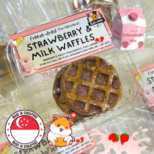 Strawberry & Milk Waffles for Hamsters