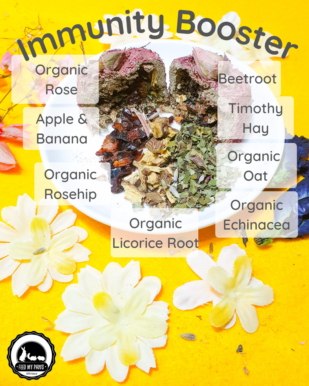 boosting of immunity via handmade herb treats -  - for hamsters rabbits and guinea pigs