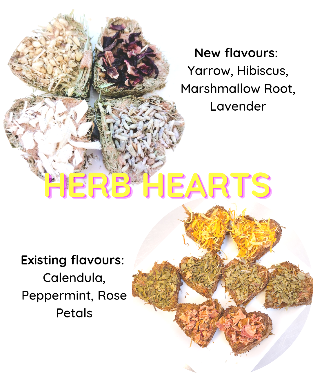 ingredients of herb heart treats for guinea pigs, hamsters, rabbits in singapore