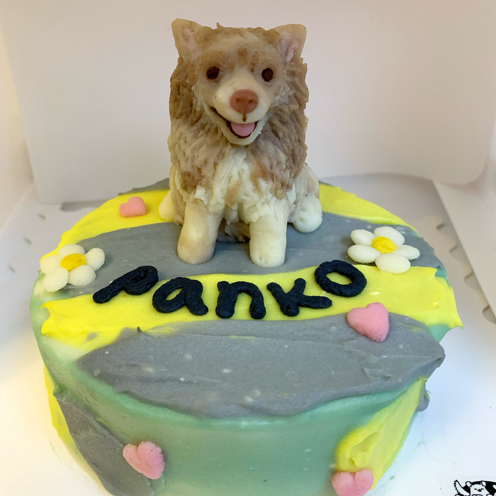 Dog Birthday Cake with Custom Figurine